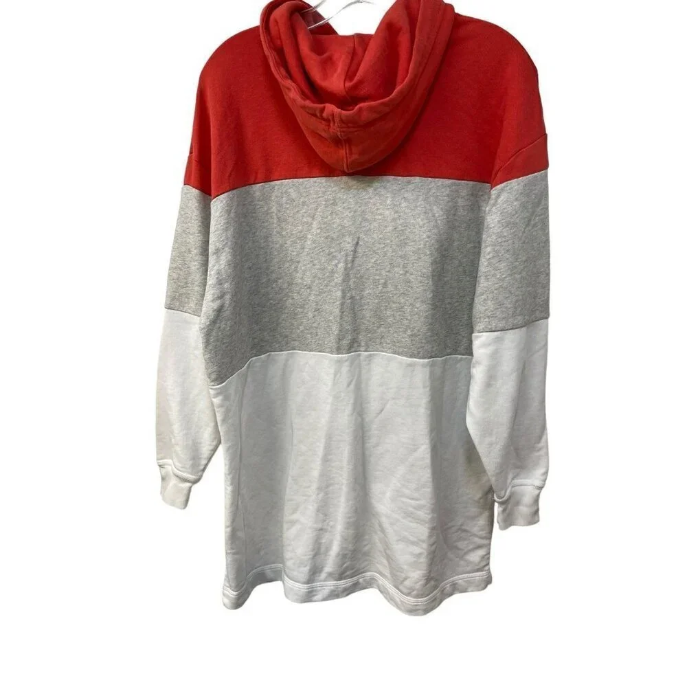 Nike Sportswear Varsity Hoodie Dress Logo White Gray Coral CJ3926 631 Small